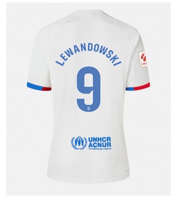 Barcelona Robert Lewandowski #9 Bortatröja Kvinnor 2023-24 Kortärmad